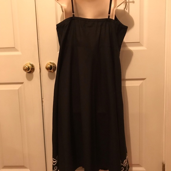 Ladies black spaghetti strap sundress white trim - Picture 3 of 4